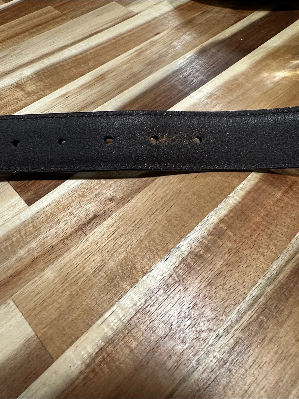 Johnston & Murphy Brown Perforated Leather Belt with Brushed Silver Buckle 448